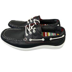 SAS Catalina Boat Shoes Sneakers Womens 7.5 M Navy Blue Leather Lace Up Comfort